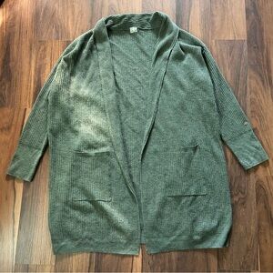 Calia by Carrie Underwood Cardigan Women’s 3X 4X Duster Long Waffle Knit Olive